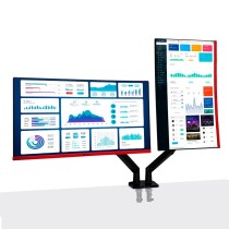 Rack para 2 Monitores Teros TE-7114 | Soporte VESA, USB 3.0
