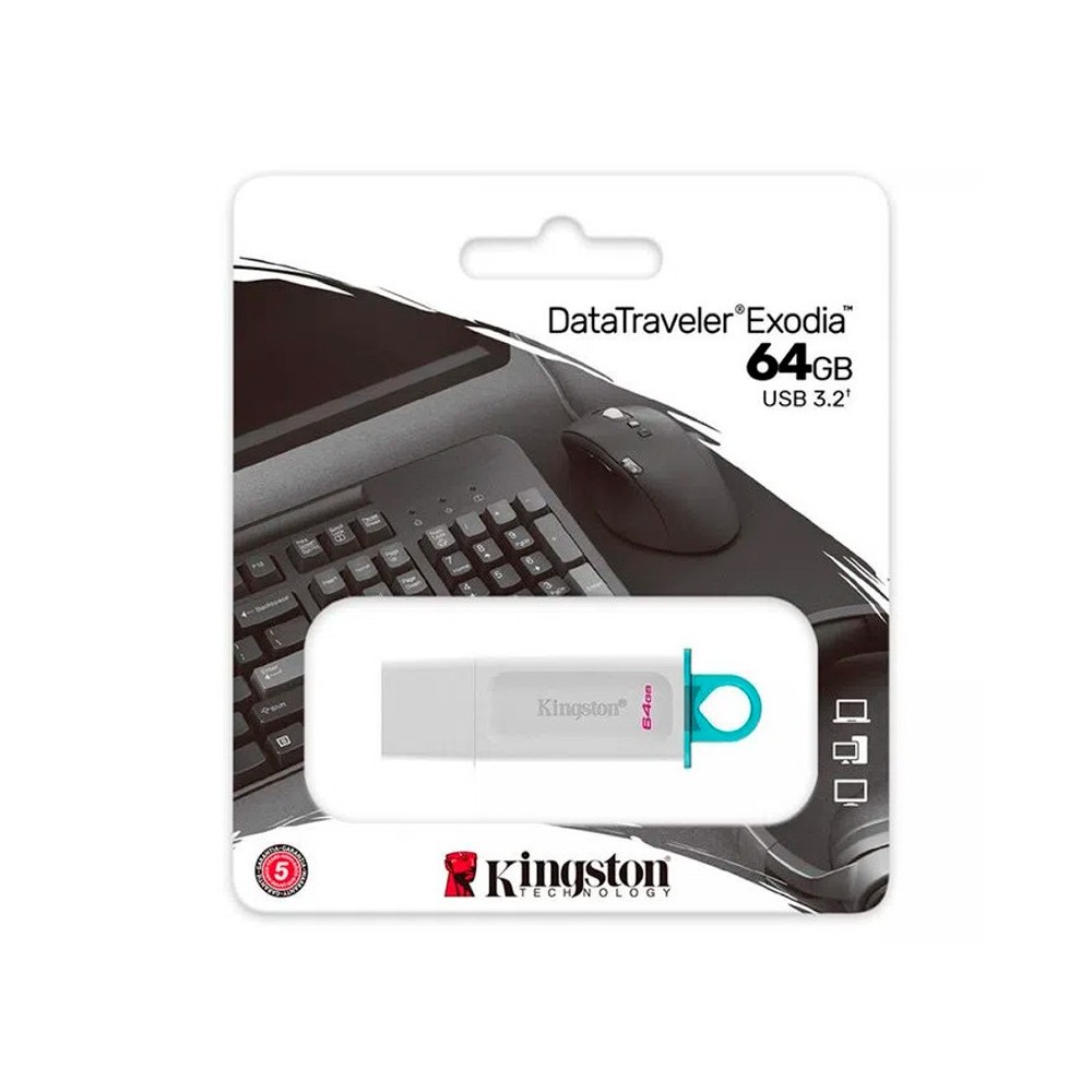 🔹 Kingston Exodia 64GB USB 3.2 – Color Blanco 🔹 Kingston Exodia 64GB USB 3.2 – Color Blanco
