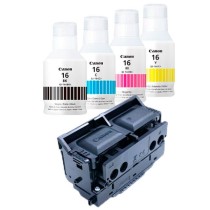 🖨️ Kit Cartuchos Canon GI-16 BK,C,M,Y + Cabezal PH-S