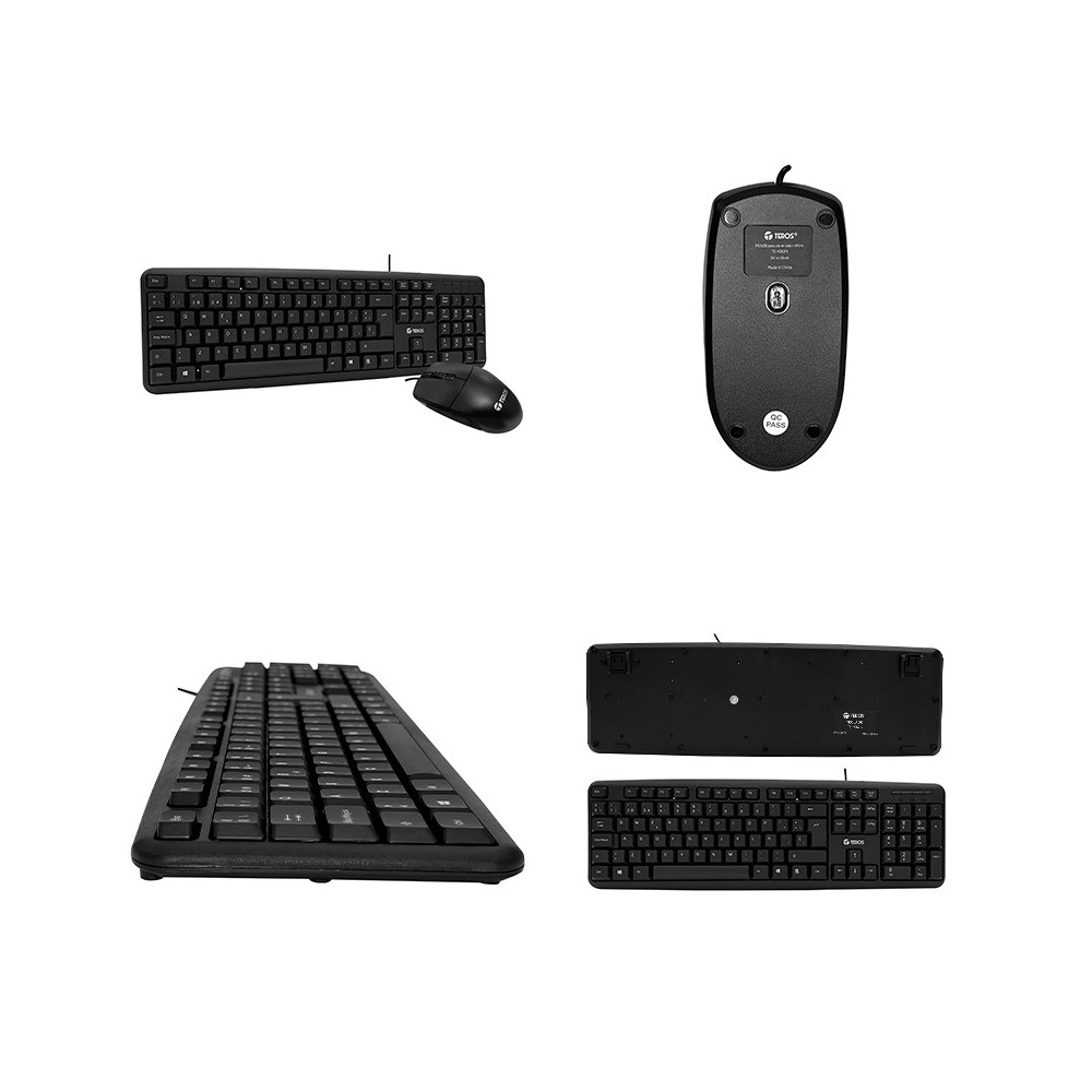⌨️ Kit Teclado y Mouse TEROS TE-4062N | USB, Negro