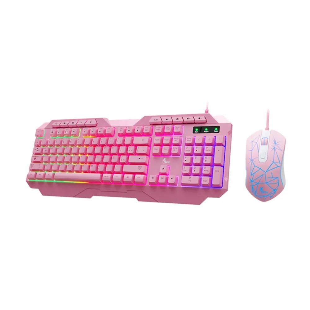 🌸 Teclado y Mouse Xtech Mirana XTK-540S | RGB | Rosa