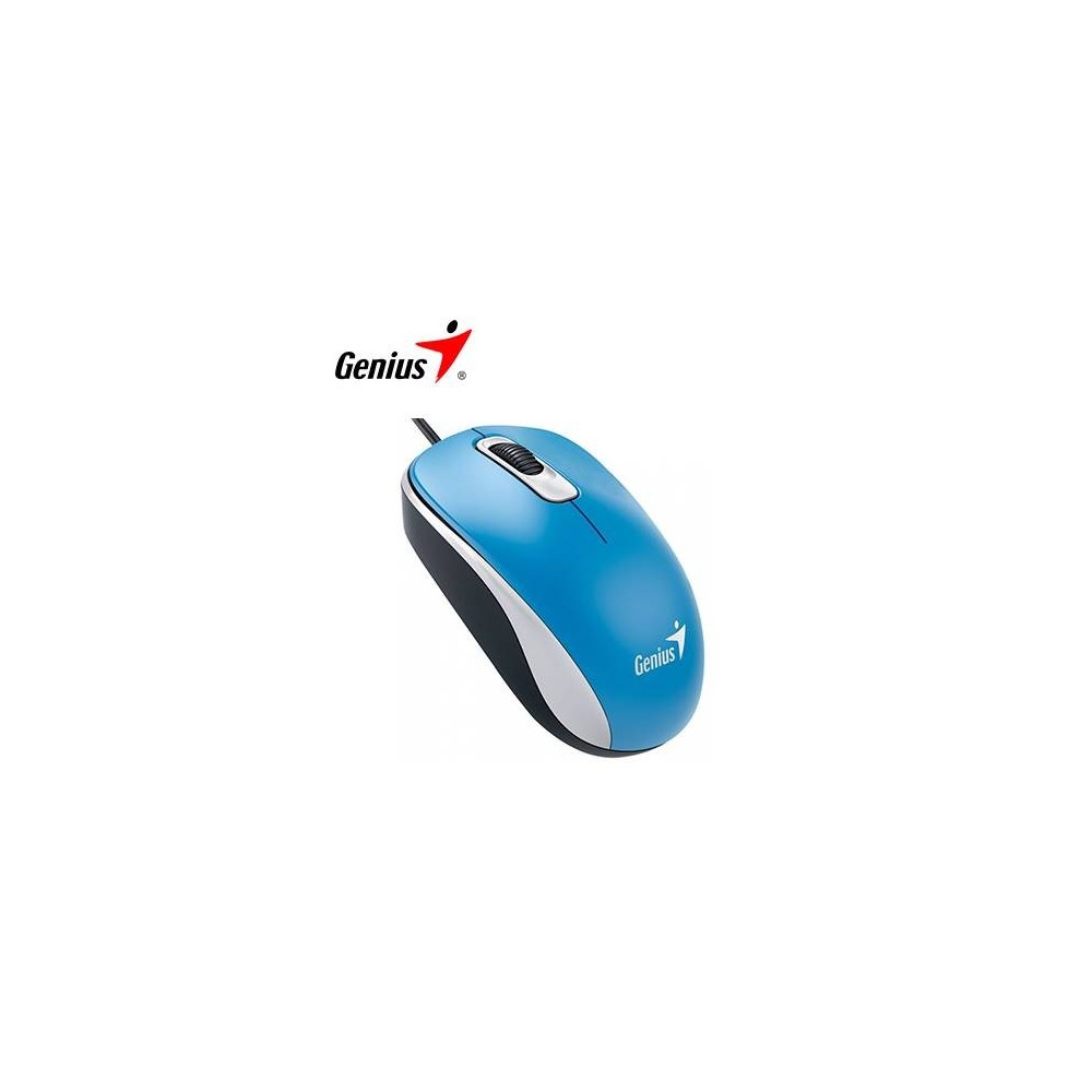 Genius DX-110 Blue - Mouse óptico USB 1000 DPI compatible con Windows y Mac