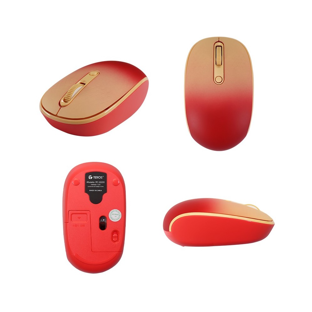 Mouse Inalámbrico TEROS TE-1223S | 1600 DPI | USB | 4 Botones Mouse Inalámbrico TEROS TE-1223S | 1600 DPI | USB | 4 Botones